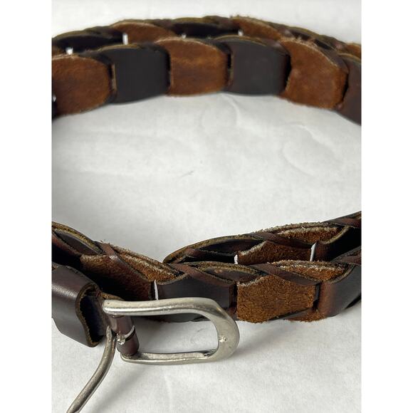 Vintage Belt Tan Brown Woven Leather 46 inches - Picture 3 of 7